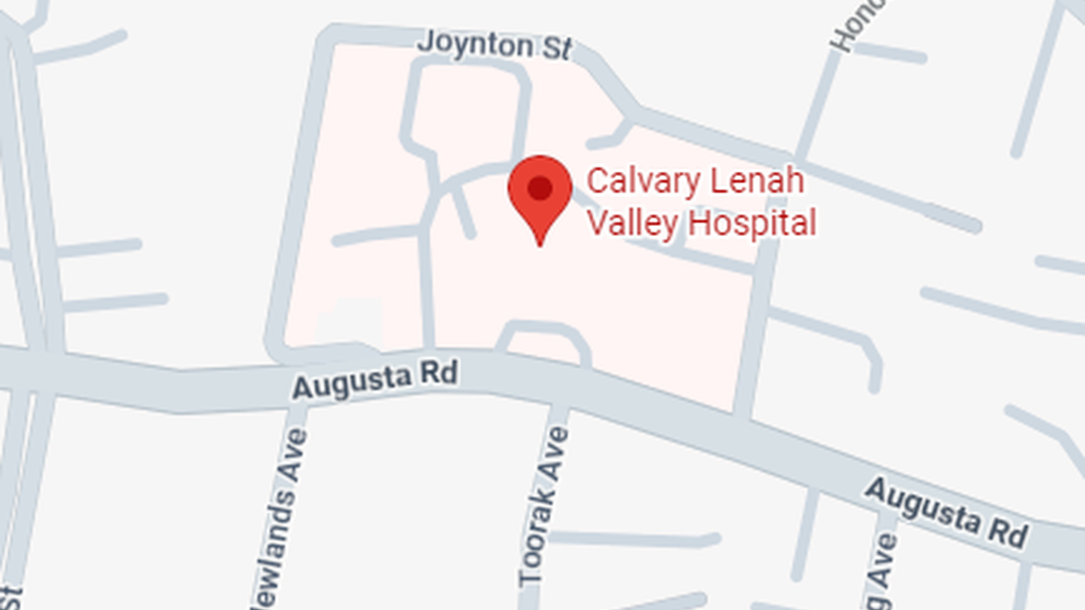Map showing the location of Calvary Hospital